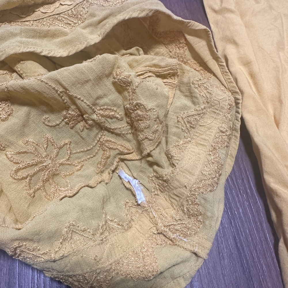 Anthropologie Akemi + Kin Mustard Yellow Dress With Slip - Picture 10 of 12